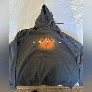 Men’s large hoodie  dark grey. Basketball theme
